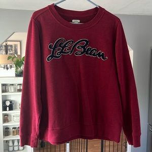 Large llbean crew neck red